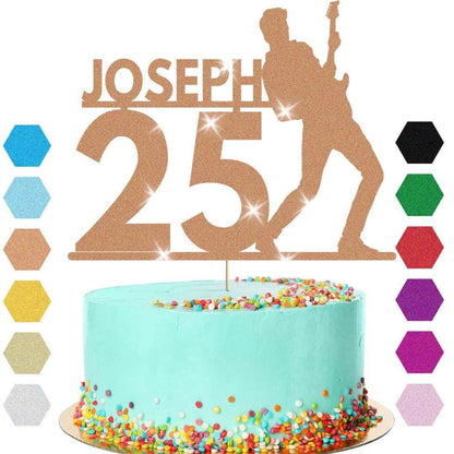 Guitar Birthday Cake Topper Personalised Musician Cake Decoration Any Name Age