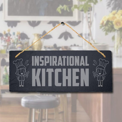 Inspirational Kitchen Laser Engraved Hanging Slate Kitchen Home Plaque Sign