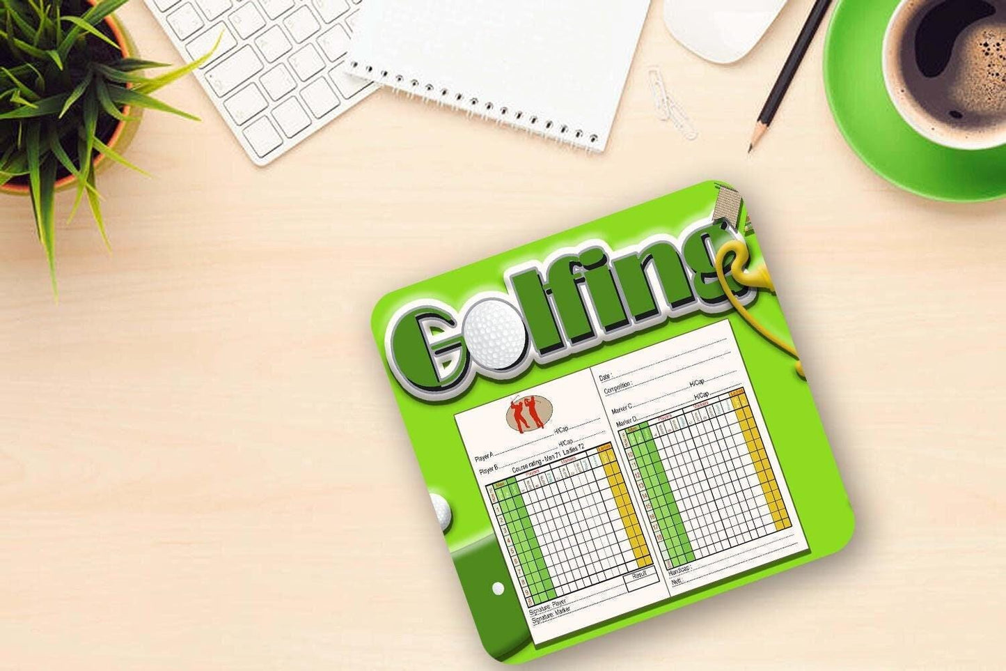 Golfing Mug & Coaster Gift Set Sports Game Lovers Champ Birthday Christmas Gifts