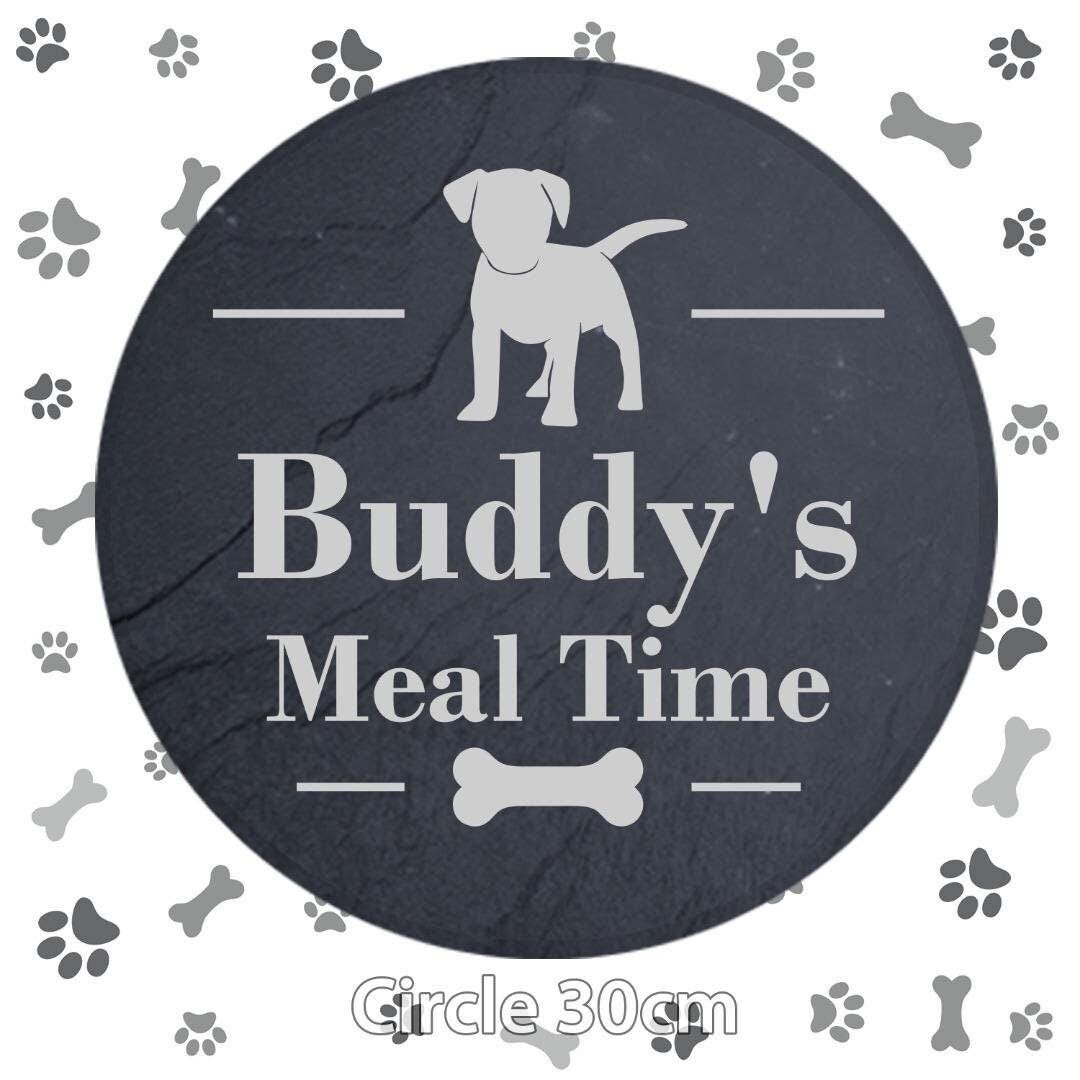 Personalised Engraved Slate Dog Food Mat: Puppy Placemat