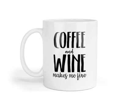 Coffee And Wine Mug & Coaster Set - Funny Novelty Gift