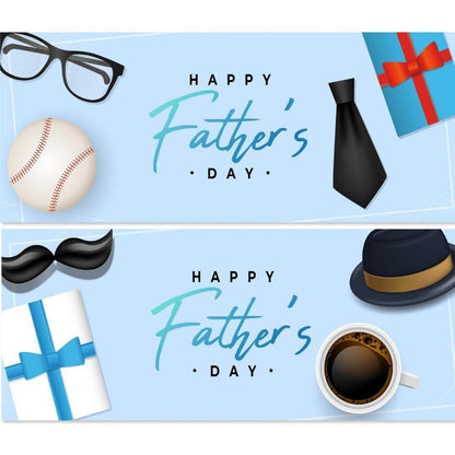 2x Happy Fathers Day Banner Party Celebration Poster Decoration