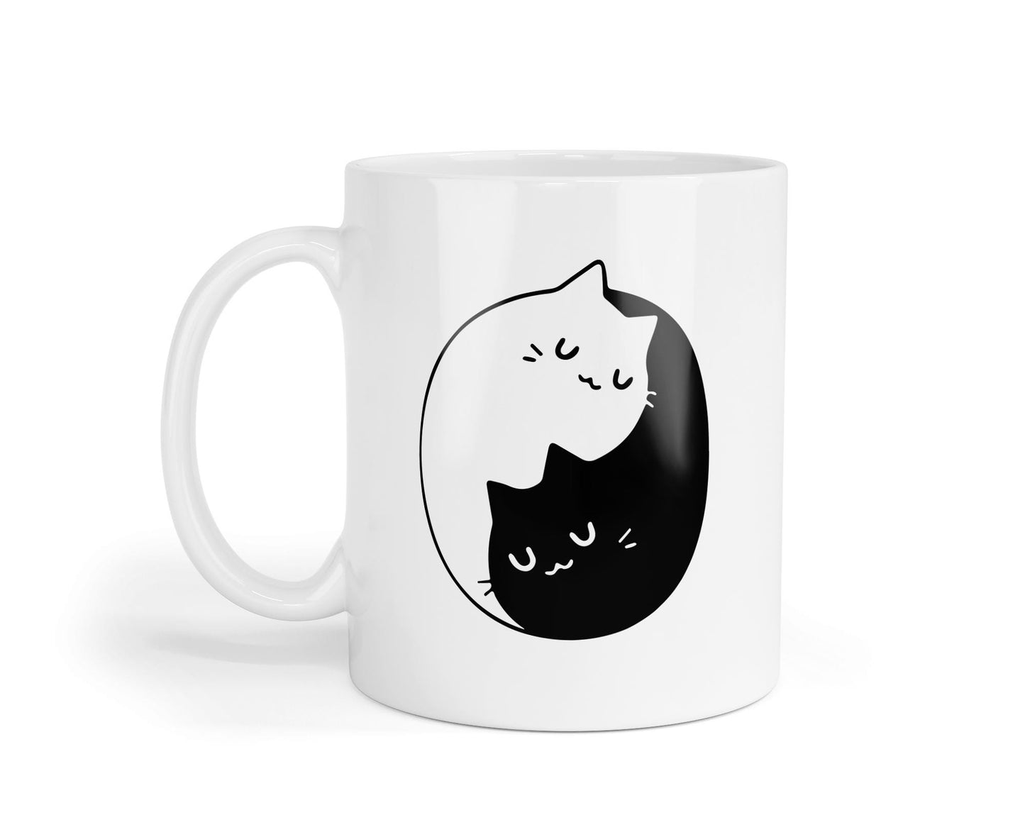Yin Yang Cats Mug: Novelty Coffee Tea Cup - Gift for Cat Lovers