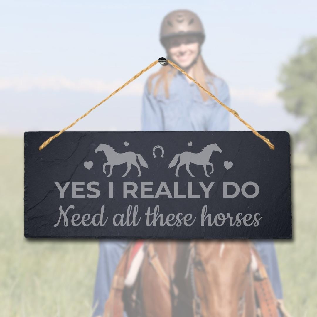 Laser Engraved Slate Pet Plaque: Horse Lover Gift