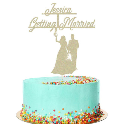 Glitter Bridal Shower Cake Topper Personalised Decor For Wedding Celebration