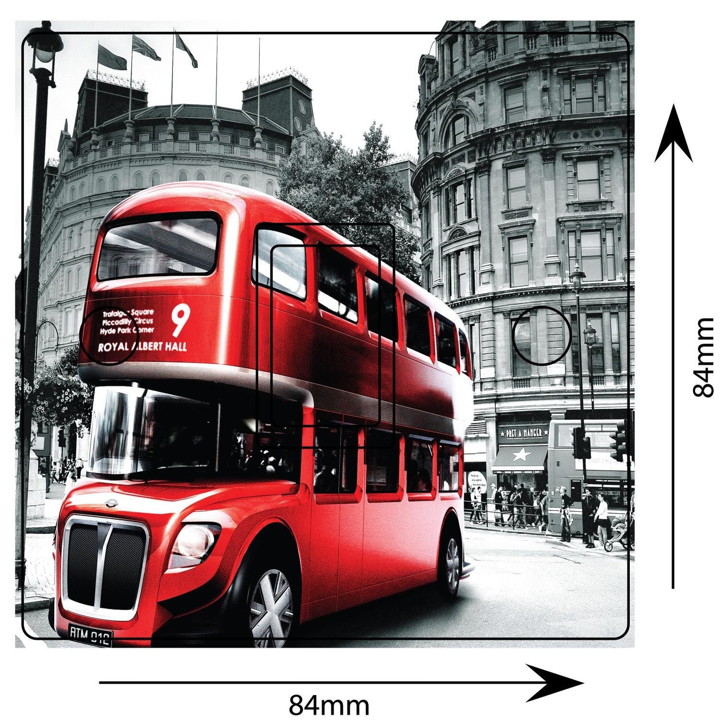 London Bus Royal Albert Hall 3d Light Switch Sticker Cover Vinyl Skin Wall Decal