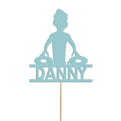 Personalised Dj Cake Topper Music Decks Birthday Cake Decoration Any Name & Age