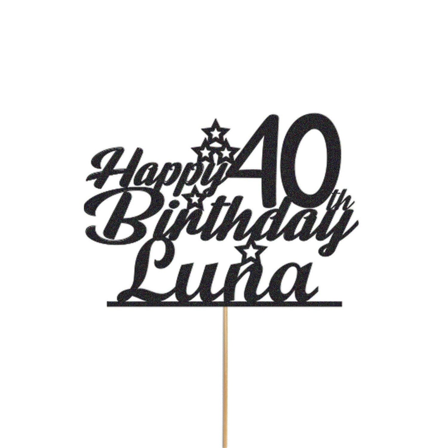 Personalised Glitter Cake Topper: Customise With Any Name & Age