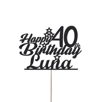 Personalised Glitter Cake Topper: Customise With Any Name & Age