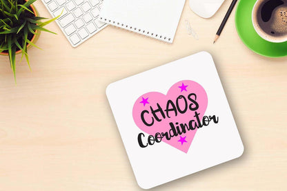 Funny Chaos Coordinator - Ceramic Novelty Mug & Coaster Coffee Tea Cup Office Workspace Gift