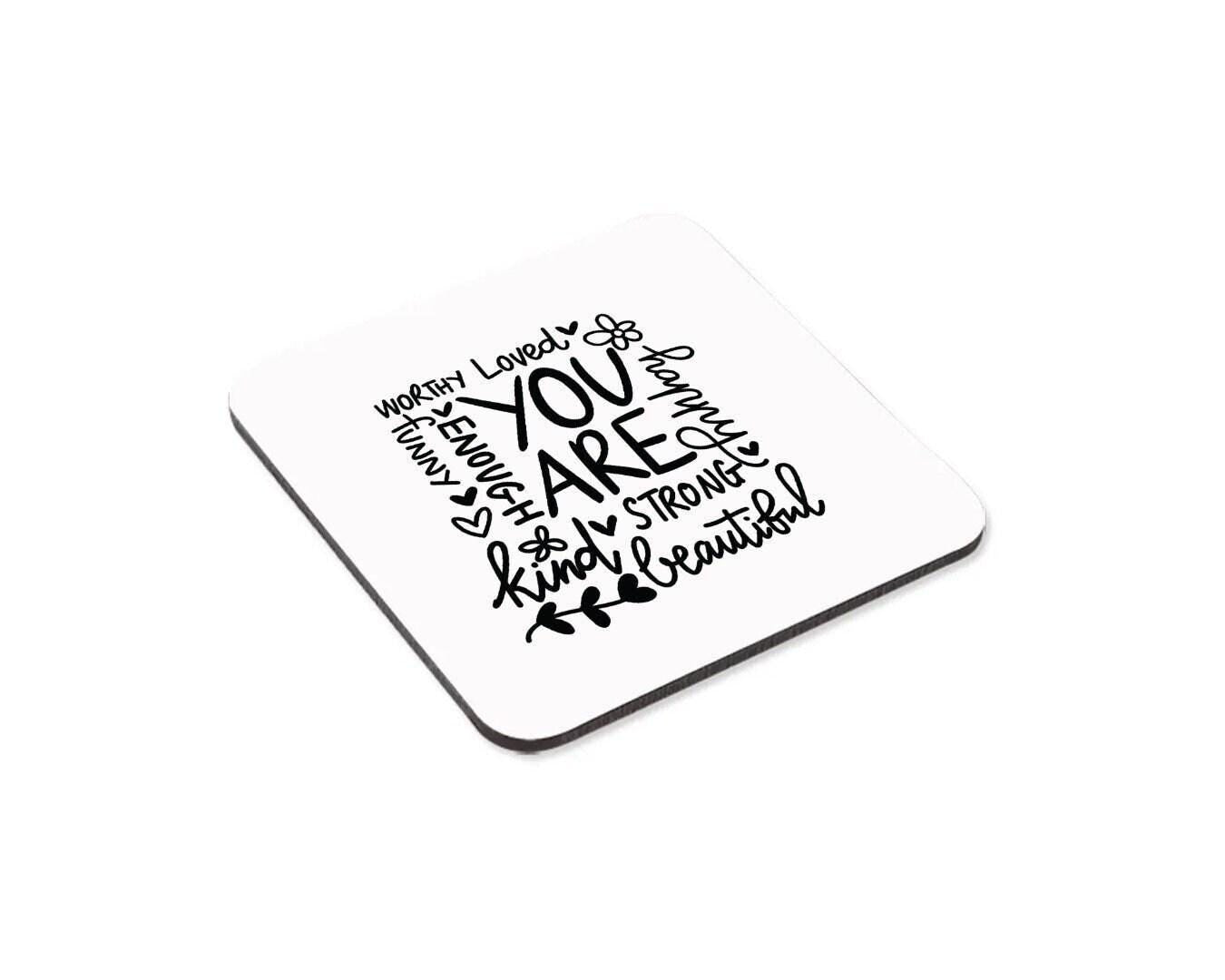 You Are Worthy Motivational Mug Ceramic Mug Tea Cup And Coaster Set Gift