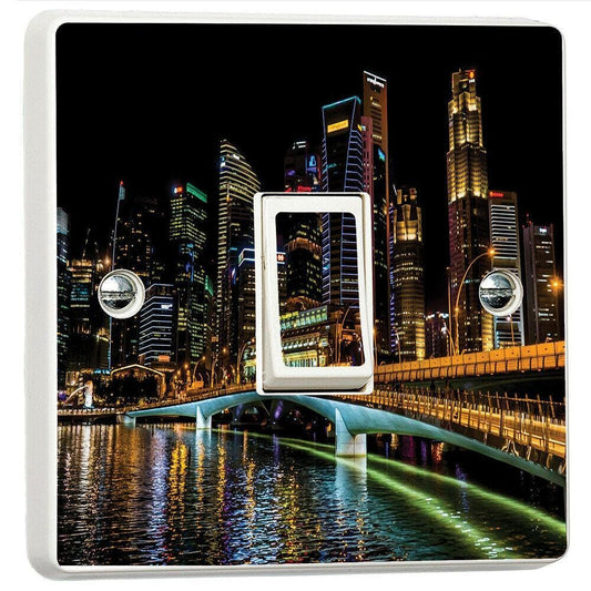 Singapore Skyline 3d Light Switch Sticker Cover Vinyl Skin Wall Decal Decor