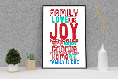 Family Motivational Inspirational Positive Thoughts Quote Poster Print Wall 32
