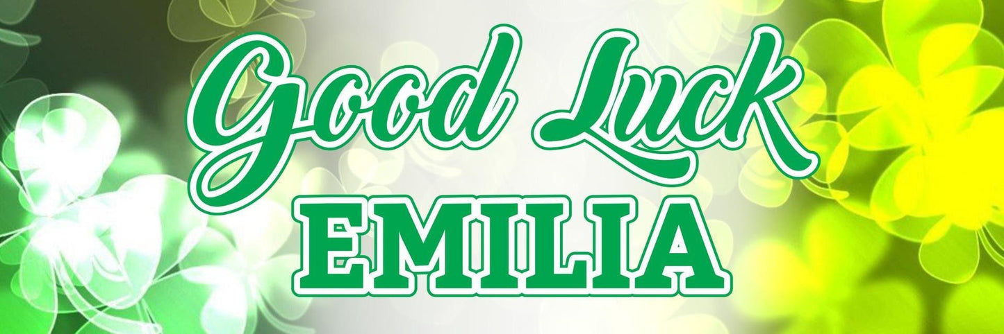 2 Personalised Good Luck Birthday Celebration Banners Decoration Posters