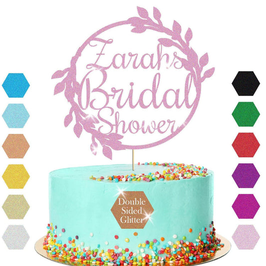 Customized Glitter Bridal Shower Cake Topper For Wedding Party Decoration