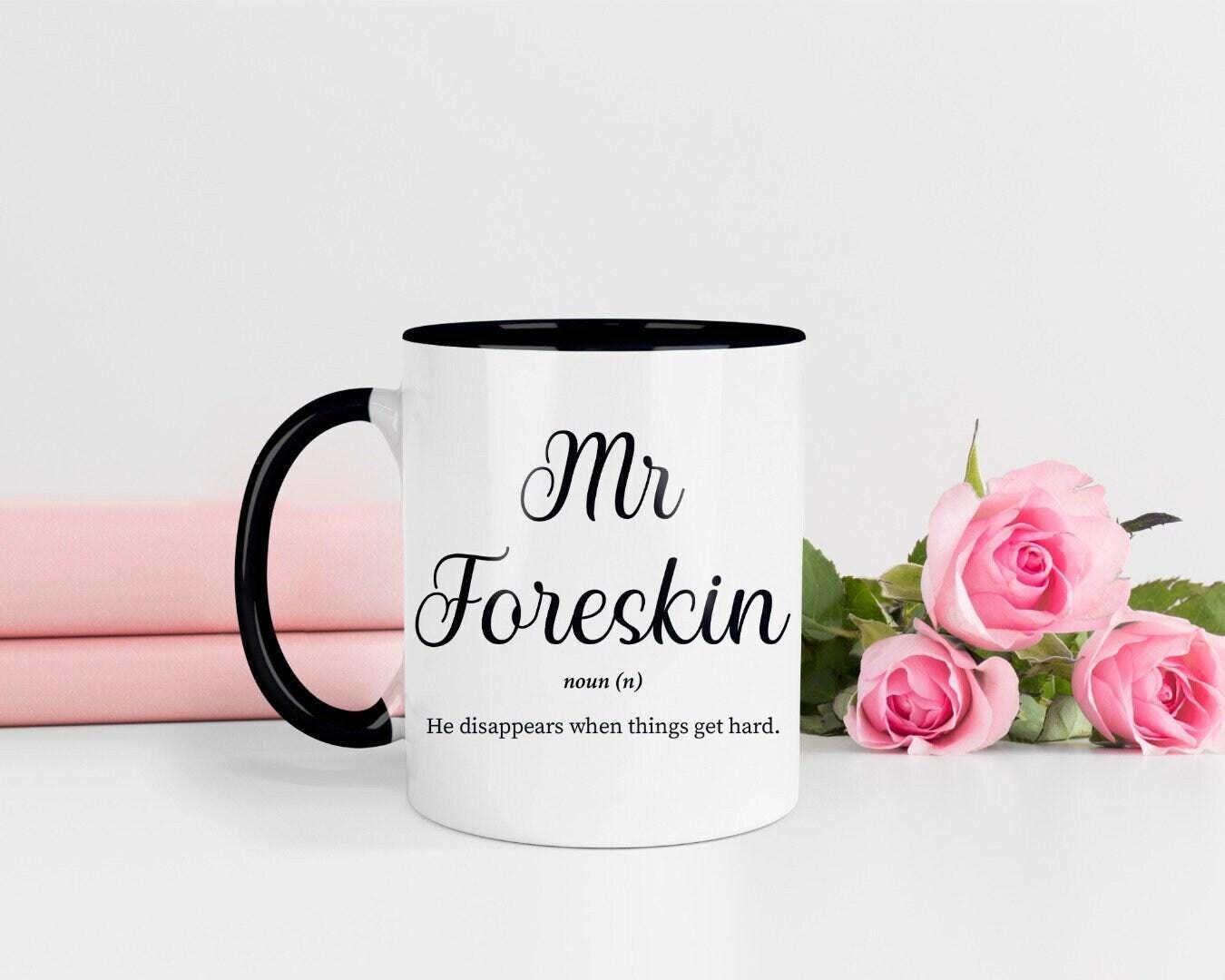 Funny 'Foreskin' Novelty Mug & Coaster Set - Office Gag Gift