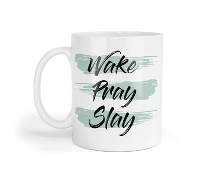 Wake Pray Slay Mug & Coaster Set Inspirational Birthday Christmas Coffee Gift
