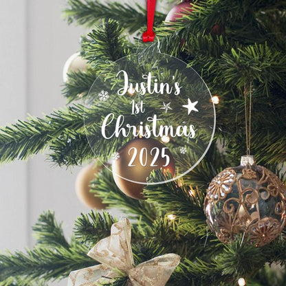Personalised Babys First Christmas Bauble Baby 1st Xmas Gift Tree Decoration