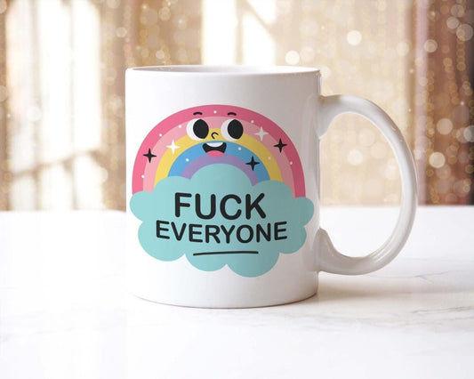 Mug And Coaster Gift Set Rude Offensive Joke Rainbow Funny Coffee Novelty Gifts