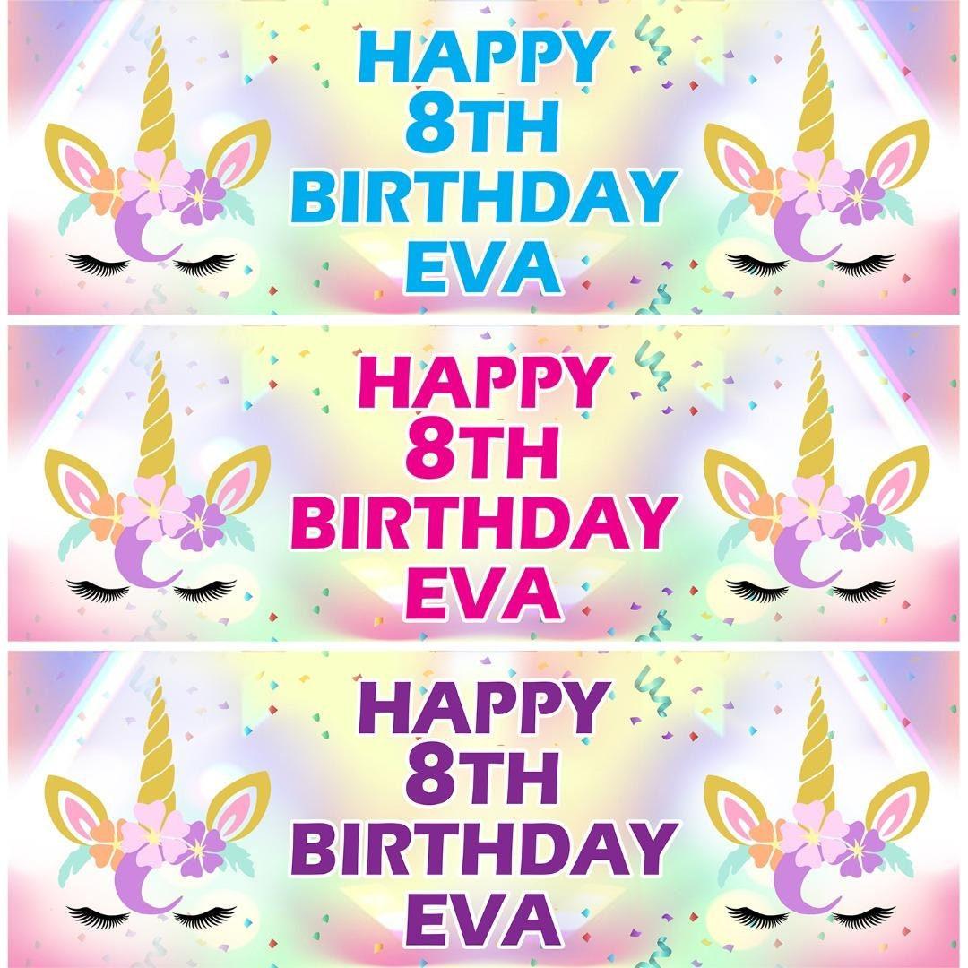 Personalised Unicorn Birthday Banner: Fairytale Party Decoration (2 Pack)