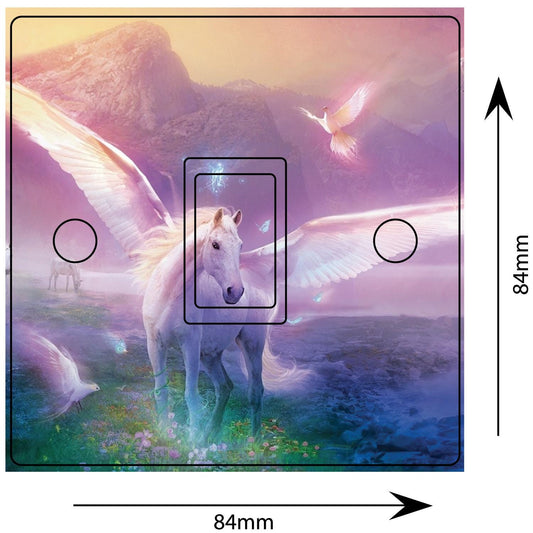 Unicorn Fantasy Fairytale Light Switch Sticker Cover Vinyl Skin Wall Decal