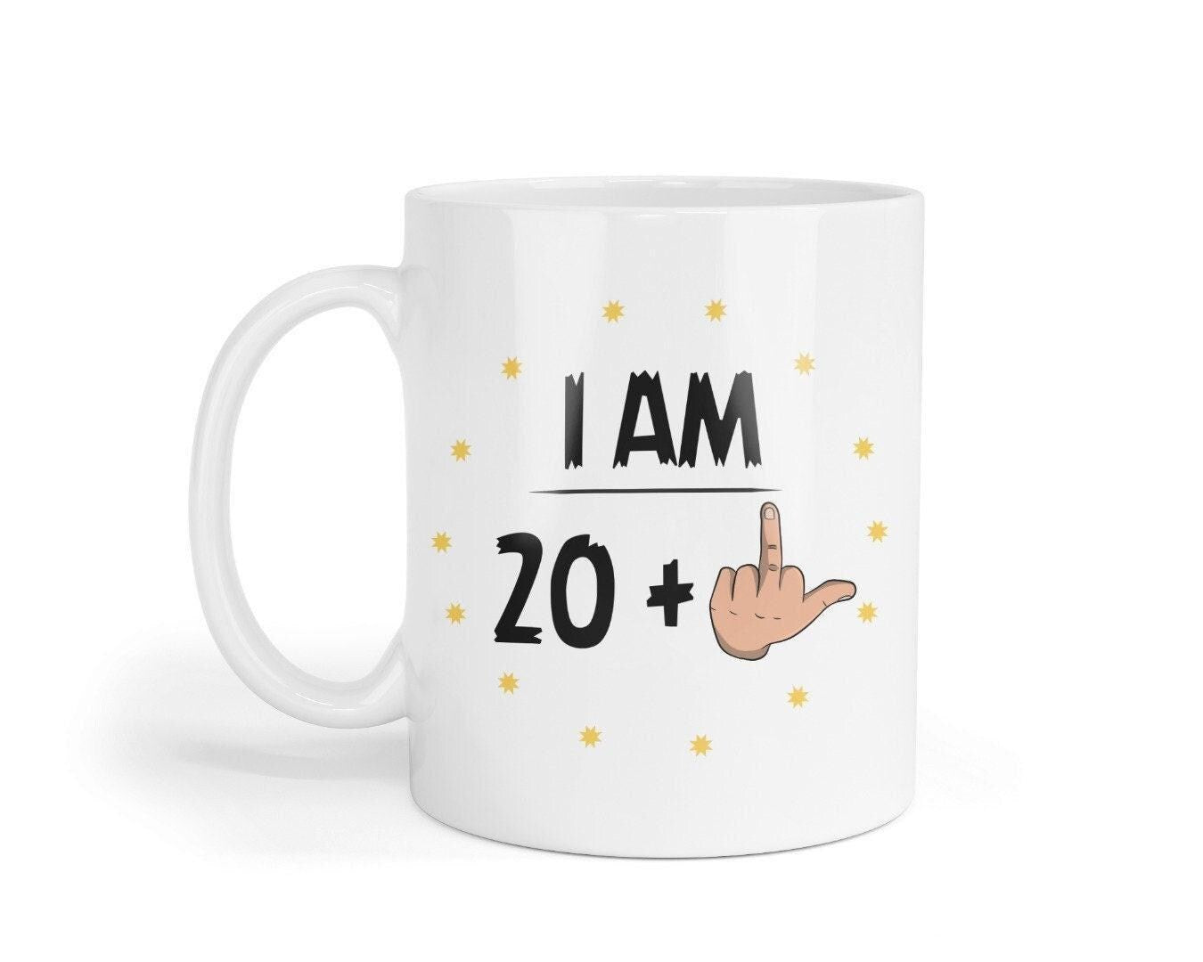 Funny 21st Birthday Mug & Coaster Set: Rude Middle Finger Design