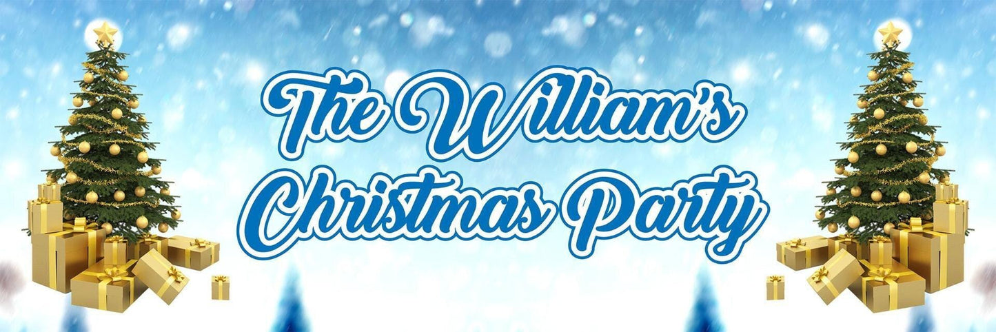2 Personalised Christmas Tree Party Celebration Banners Decoration Posters