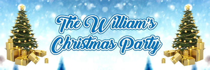 2 Personalised Christmas Tree Party Celebration Banners Decoration Posters