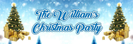 2 Personalised Christmas Tree Party Celebration Banners Decoration Posters