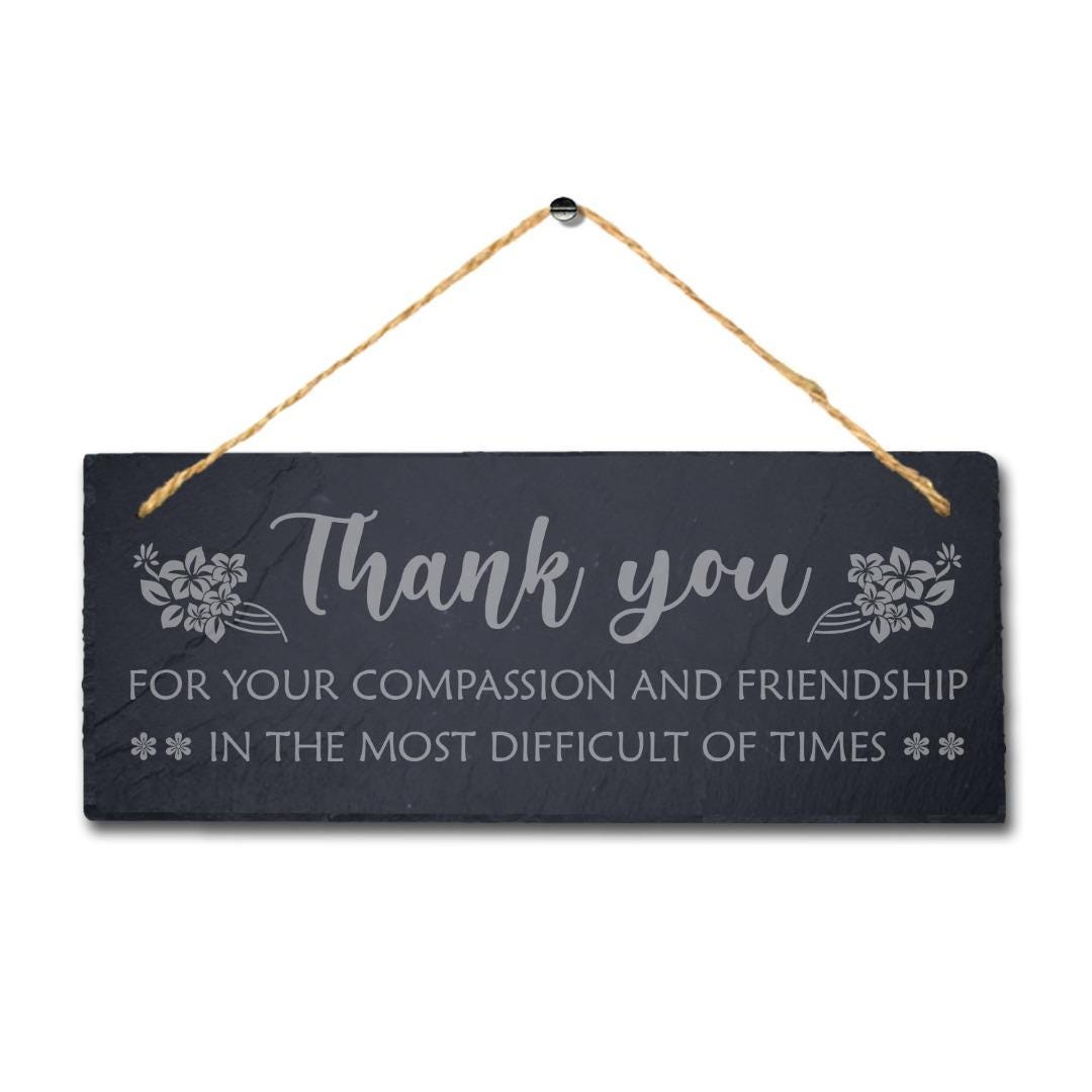 Laser Engraved Slate Friendship Gift Plaque with Jute Rope