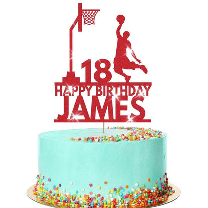 Personalised Basketball Birthday Cake Topper - Custom Sports Party Decoration