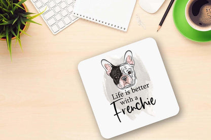 French Bulldog Mug & Coaster Set: 'Life is Better With a Frenchie'