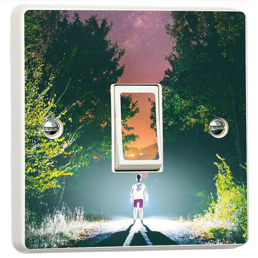 Night Road Strange Man 3d Light Switch Sticker Cover Vinyl Skin Wall Decal