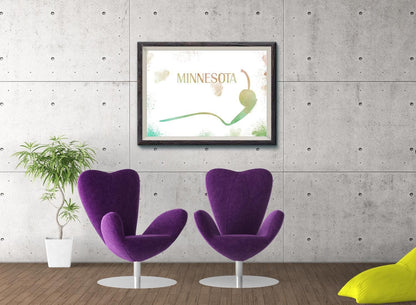 Usa America States Skyline Watercolour Colourful Wall Decor Poster Print Art