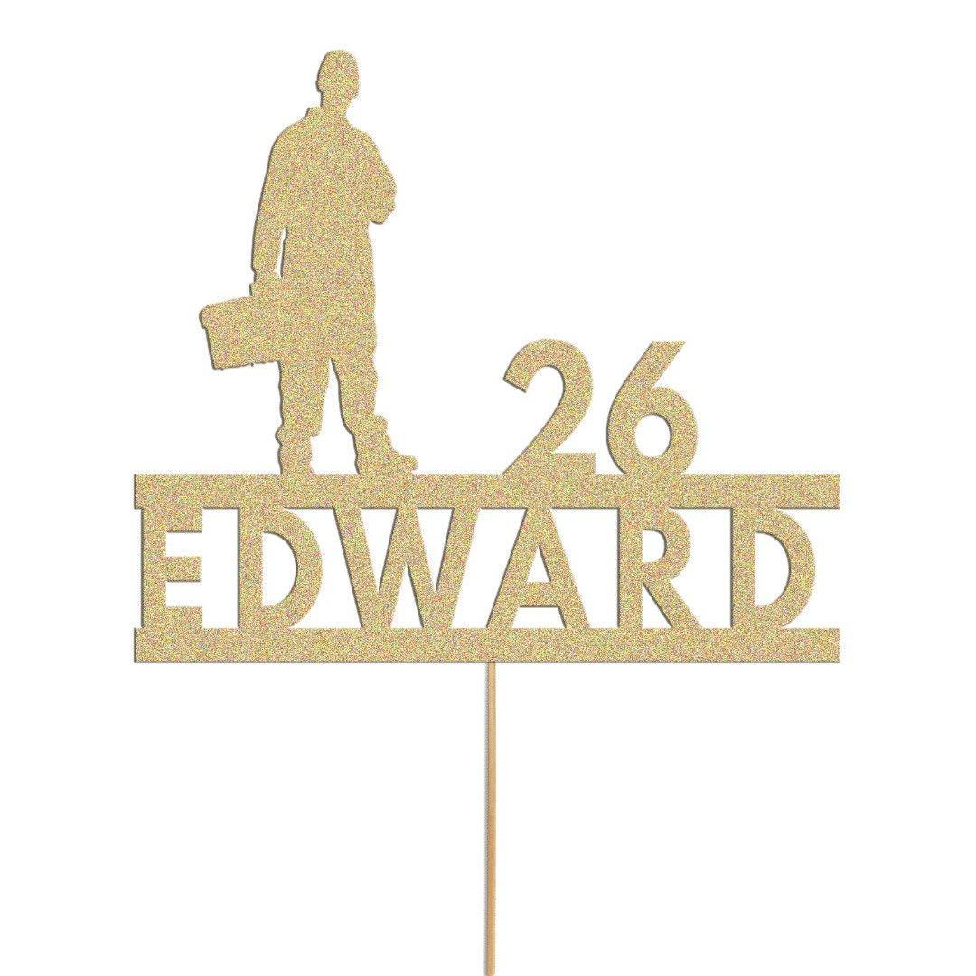 Personalised Builder Plumber Birthday Cake Topper Electrician Cake Decoration Any Name Age