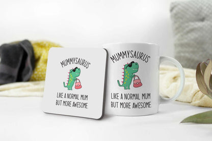 Mummysaurus Mug And Coaster Gift Set Like A Normal Mum Funny Coffee Mug Tea Cup