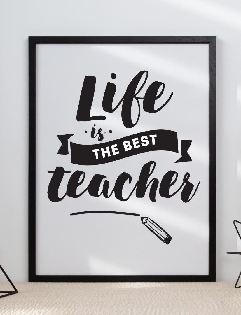 Life Is The Best Teacher Inspirational Positive Thoughts Quote Poster Print Wall