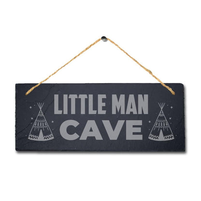 Laser Engraved Slate Little Man Cave Plaque: Home Bar Decor