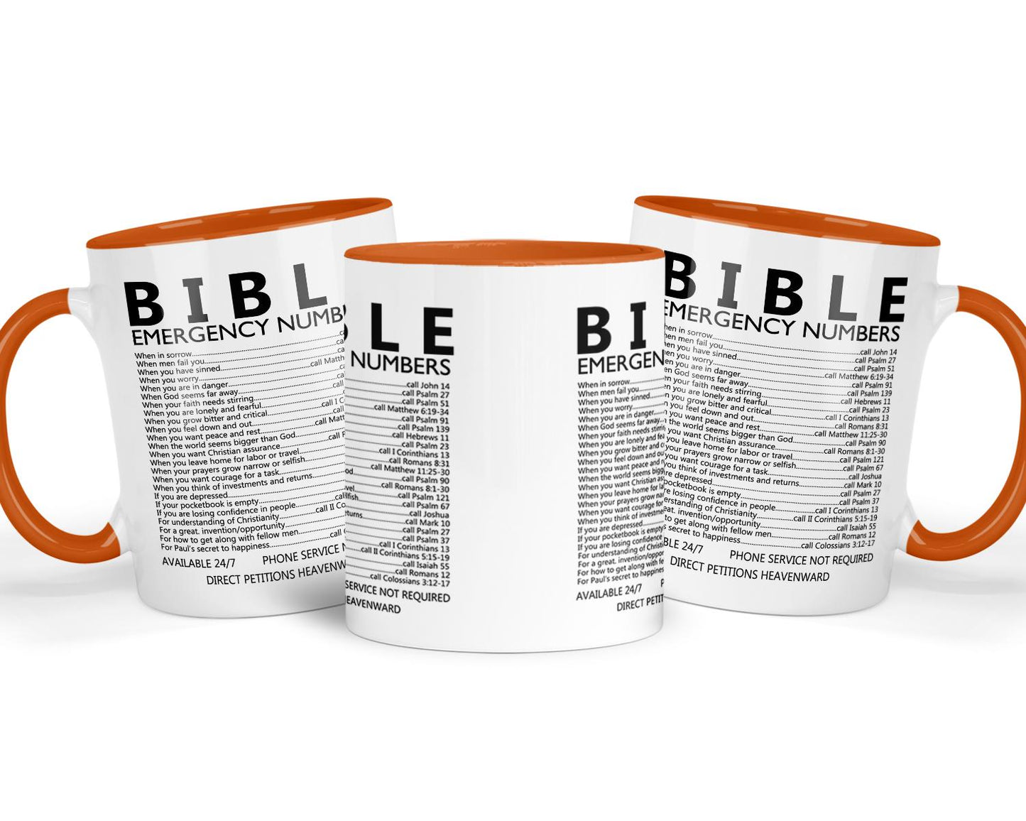 Bible Verse Mug & Coaster Gift Set: Christian Emergency Numbers