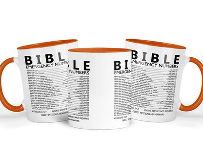 Bible Verse Mug & Coaster Gift Set: Christian Emergency Numbers