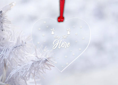Personalised Heart Christmas Bauble: Laser Engraved Acrylic Keepsake