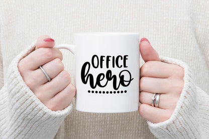 Office Hero Coffee Novelty Mug & Coaster Coworker Funny Office Tea Cup Gift