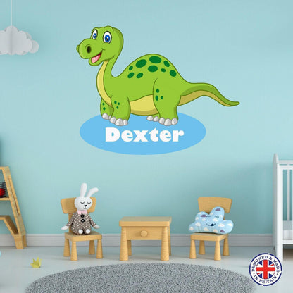 Personalised Name Dinosaur Wall Sticker Boys Bedroom Nursery Kids Vinyl Wall Art