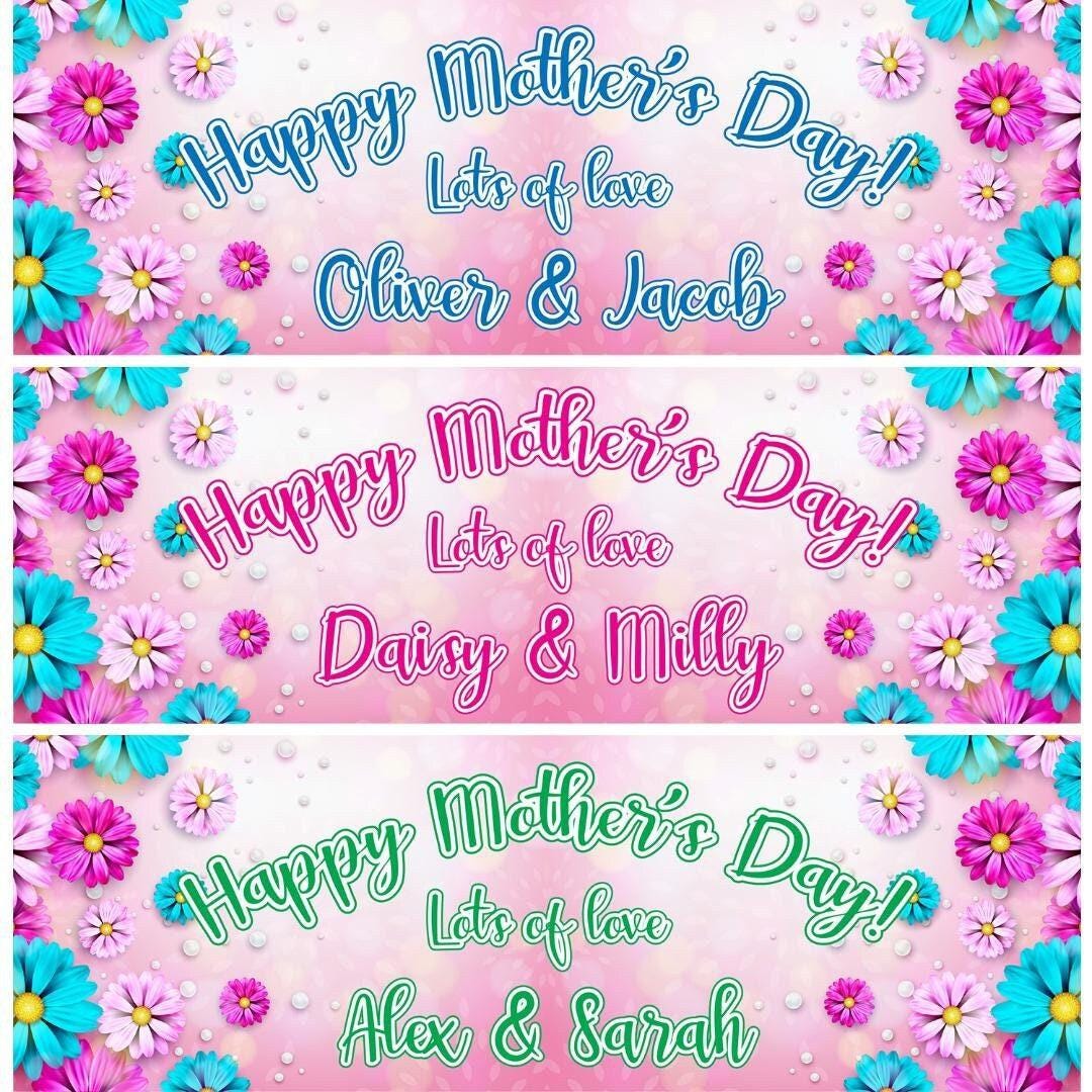 2 Personalised Lots Of Love Mother's Day Celebration Banners Decoration Posters
