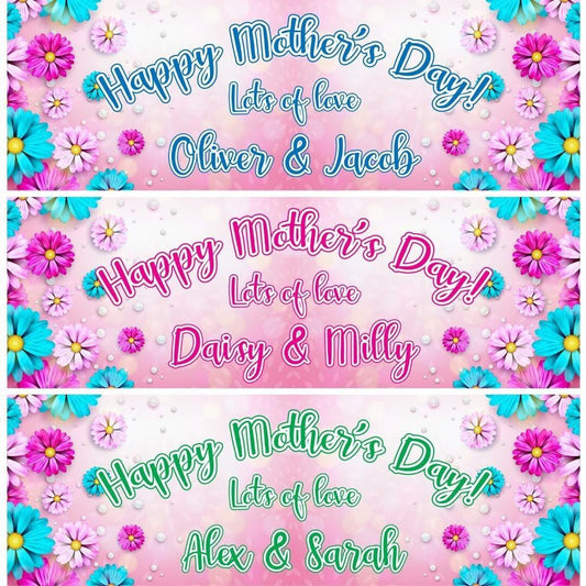2 Personalised Lots Of Love Mother's Day Celebration Banners Decoration Posters