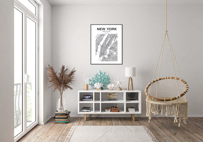 New York Map Manhattan Bedroom World Wall Art Home Room Decor Print Poster
