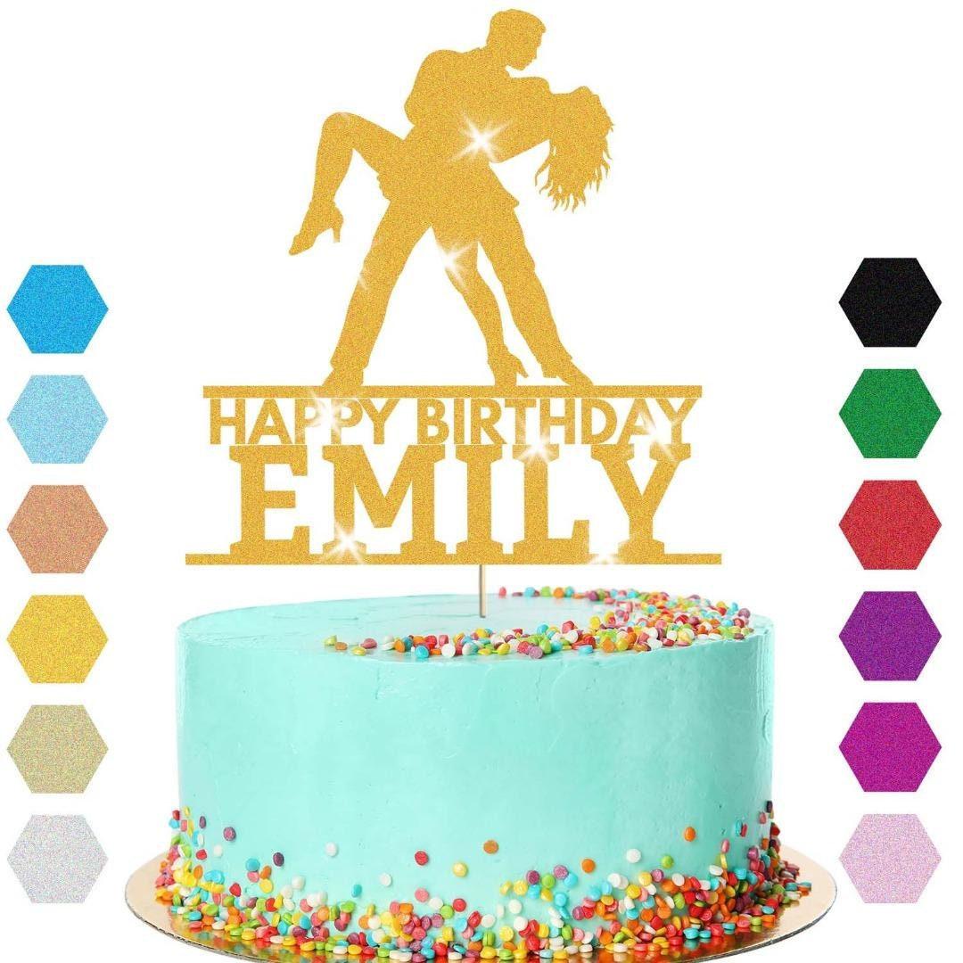 Dancing Couple Cake Topper Personalised Girls Boys Birthday Decoration Any Name