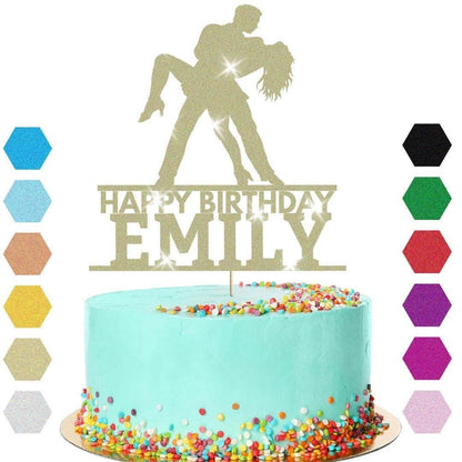Dancing Couple Cake Topper Personalised Girls Boys Birthday Decoration Any Name