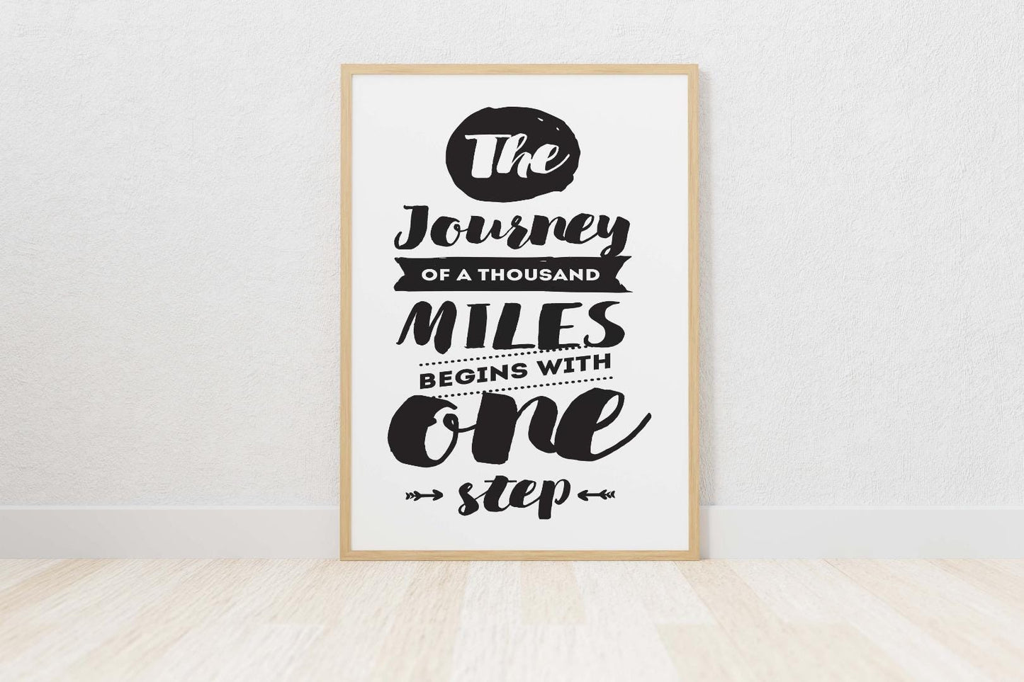 The Journey Of Thousand Miles Inspirational Positive Quote Poster Wall