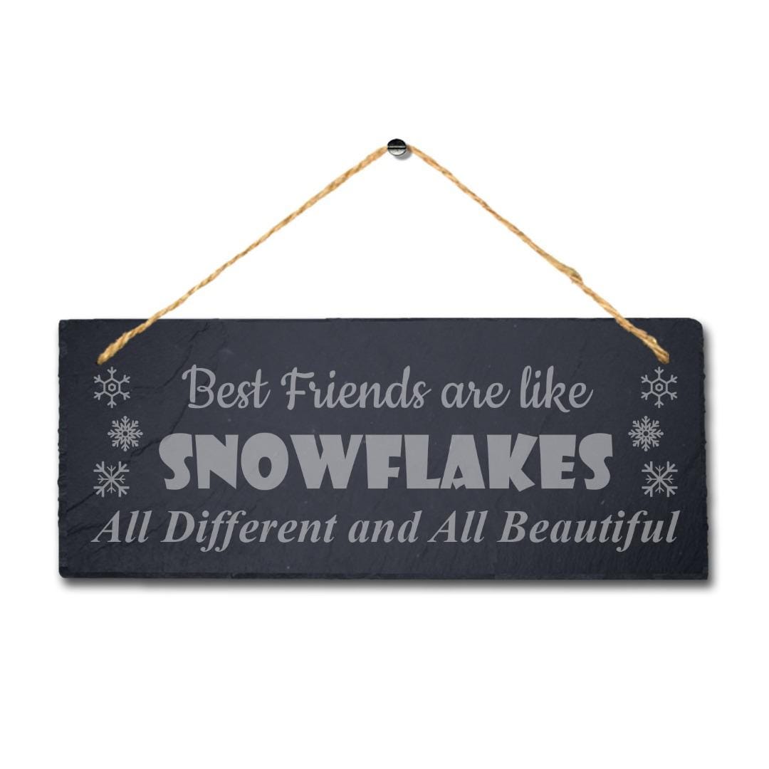 Laser Engraved Slate Friendship Plaque with Jute Rope